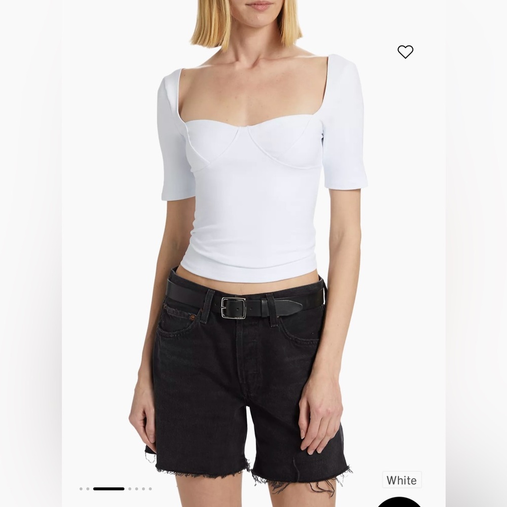 Free People NWT | Just Looking Bustier Crop Top White | M - Picture 4 of 5